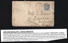 AUSTRALIA SYDNEY 1894 HMS CRESENT GREAT LETTER TO SANDY,BEDS,ENG. ROYAL MARINE