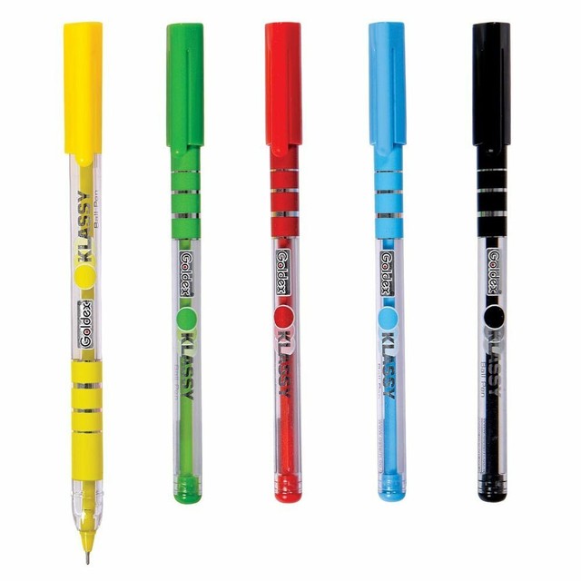 5 Pens GOLDEX KLASSY BALL PEN WITH ULTRA GLIDE HIGH FLOW INK 0.6MM