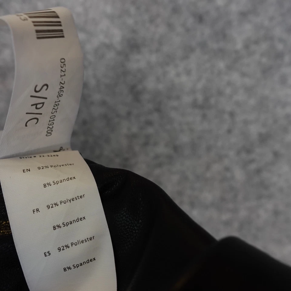 Leggings de cuero para mujer XS negros cortos elásticos yoga gimnasio imitación SWS ESSENTIALS Foto 3 de 4