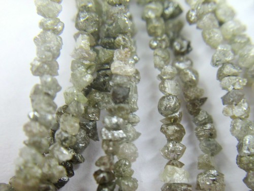 20Cts Champagne Brown Diamond Rough Necklace Strand 925 SS Lobster Clasp 16"Long - Picture 2 of 4
