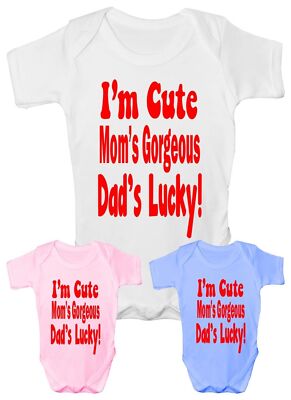 Ich bin süß Mamas wunderschöner Papa Glück Strampler Weste Geschenk Junge Mädchen Baby Kleidung