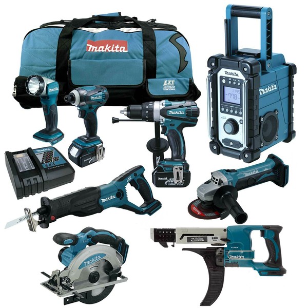 12Tlg. Makita 18V Akku Werkzeug Set + DFR550 Magazinschrauber Rtj Z Y1J-image