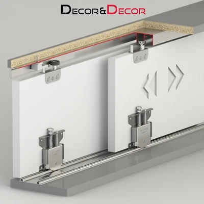 Sliding Wardrobe Door Gear Kit 75kg Per Door Up to 3m Track Rail Soft Close