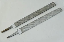Pair Of Hand Cut Files One Flat One Curved High Quality Rare Tool