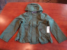New With Tags Old Navy Girls Hooded Peplum Hem Zipper/Snap Flap Close Jacket