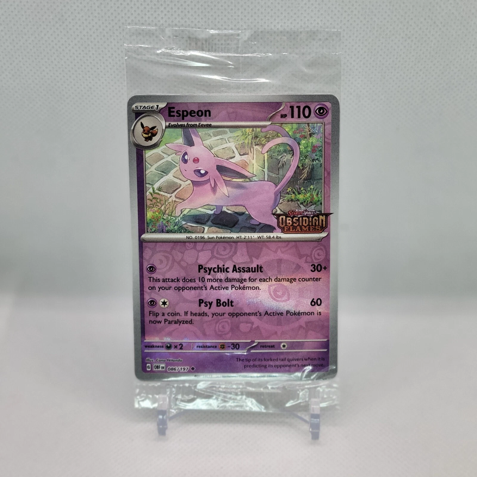 Espeon 086/197 Obsidian Flames Reverse Holo Sealed Stamp Promo English from Promo