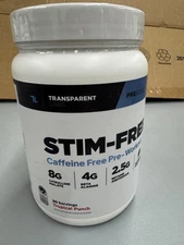 Transparent Labs Stim-Free Pre-Workout  Tropical Punch 30 Servings Exp: 03/26