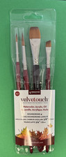 Princeton Velvetouch Series 3950 Synthetic Brushes - Set of 4 scarlet