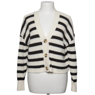 Pigalle, Strickjacke, Damen, Größe: M, Weiß/Schwarz, Acryl, Streifen #C5s