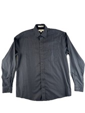 enro mens dress shirt LT Black Non-iron Long Sleeve 100 Cotton