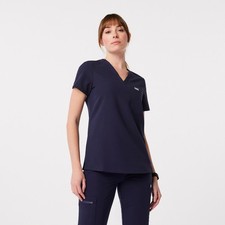 New Figs Catarina One-Pocket Scrub Top Navy Sz Small