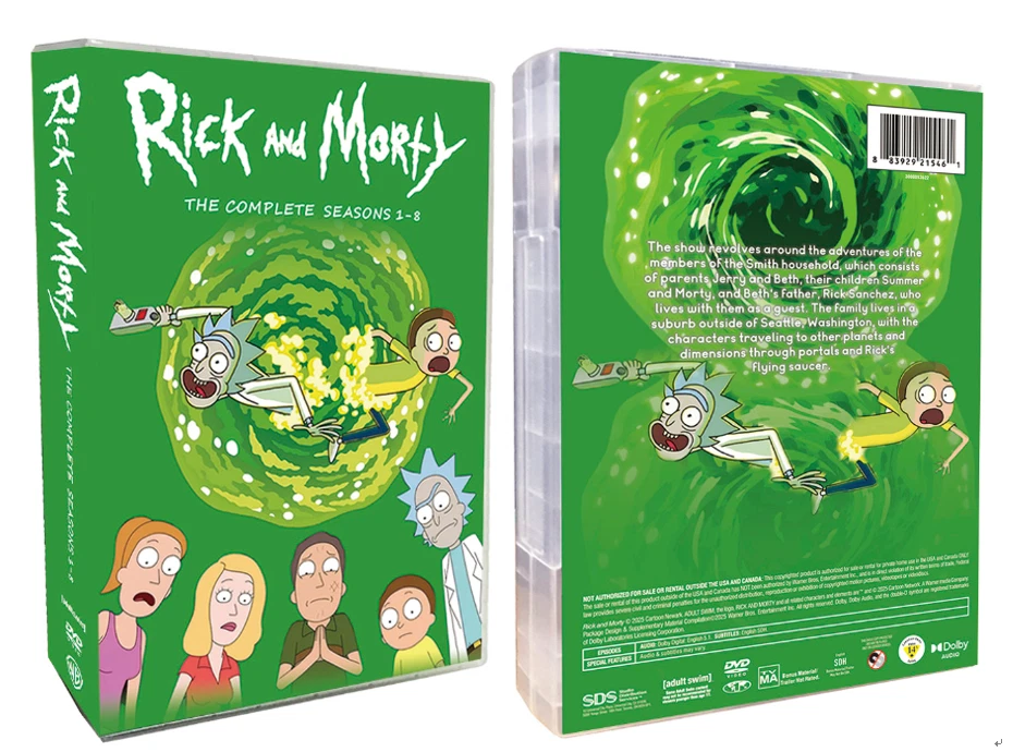 New Rick and Morty Seasons 1-8 (DVD, 16-Disc) Box Set NEW/USA Free Shipping