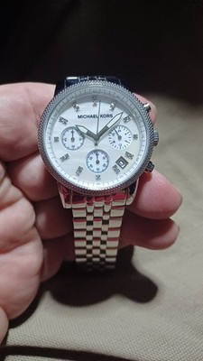 Elegant Michael Kors Ritz Silver-Tone MK5020 Wrist Watch for Women Needs Battery