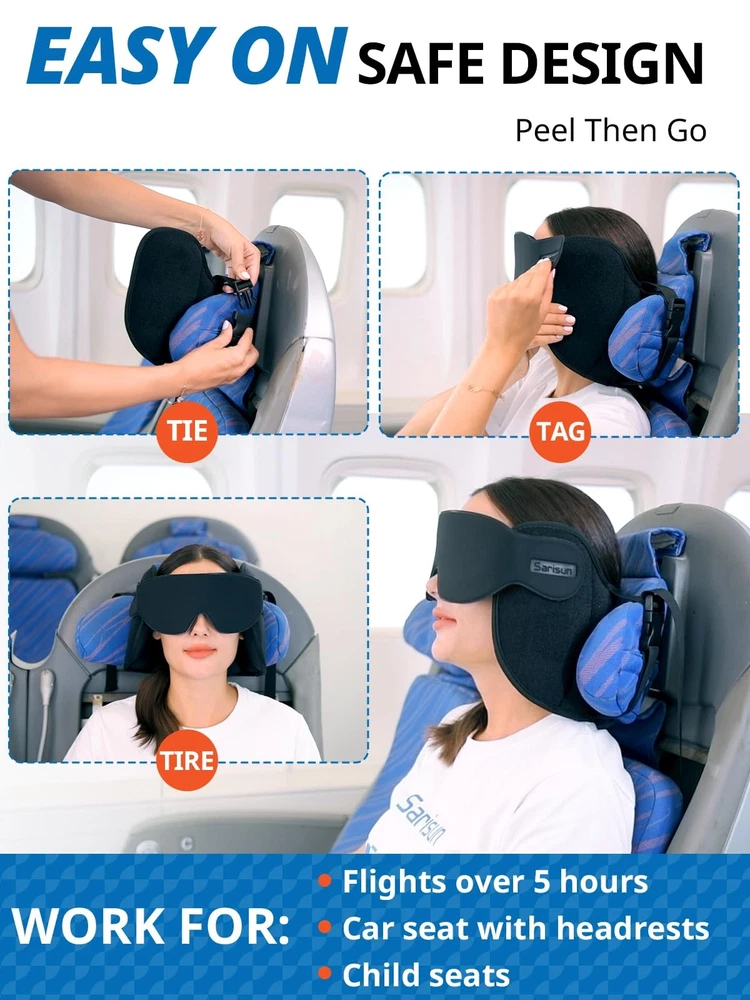 Upgrade Travel Pillow for Long Flights with 360° Head Support
