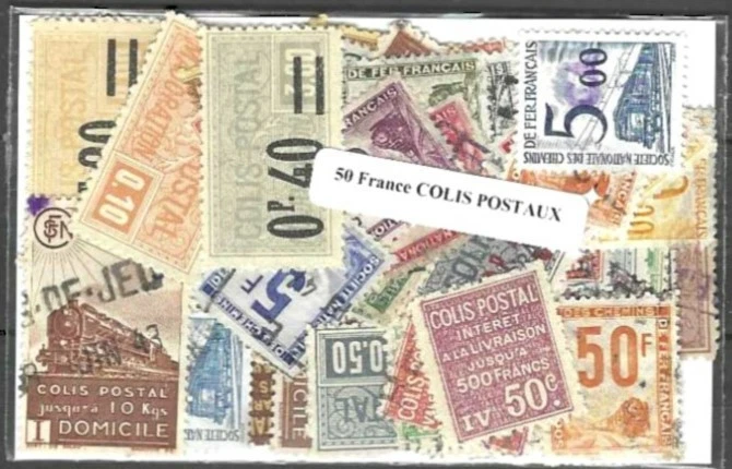 FRANCE Colis postaux lots de 25 et 50 timbres différents oblitérés - Photo 2/2