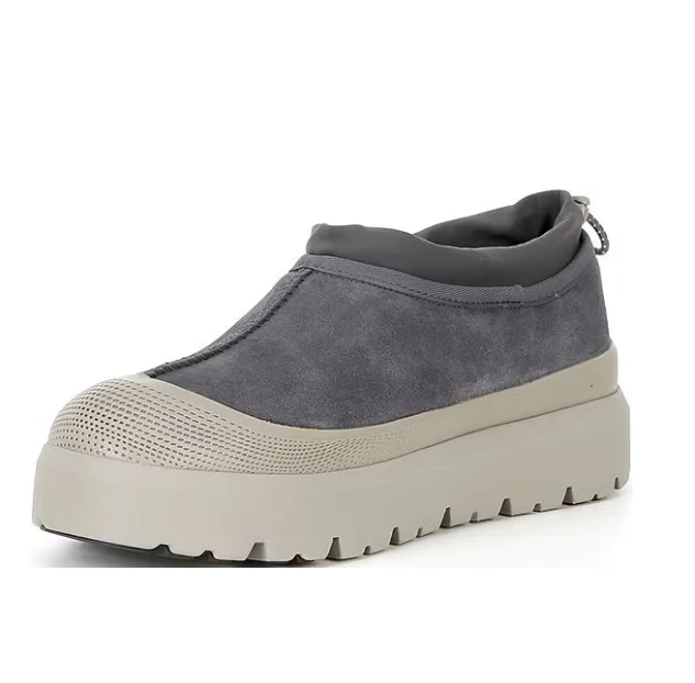 热卖 UGG 男式 Tasman 冬季天气混合斗篷拖鞋 - 黑曜石/Cobble 灰色 — 第 4/4 张图片