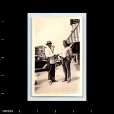 Vintage Photo STREET SCENE MAN SELLING NEWSPAPERS NEWSBOY