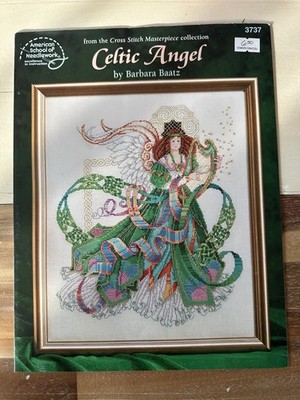 Celtic Angel Cross Stitch Pattern Barbara Baatz ASNW 3737 Vintage Leaflet