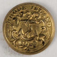 1850-60s - Rhode Island State Seal Officer Uniform Button - M2E
