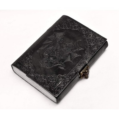 DOUBLE DRAGON Blank Page BOOK Handcrafted Leather Writing Unlined 5 x 7 JOURNAL