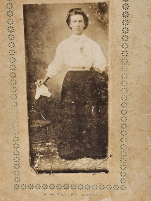 Antique Texas Mounted Photo Woman E M Talley Artist San Antonio c1905