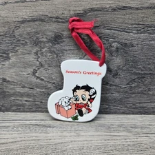 Betty Boop Christmas Ornament Merry Christmas King Features 1990 Presents