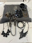 Vintage to Now Black/Silver/Gold Tone Fashion Costume Jewelry Lot 10 Pieces