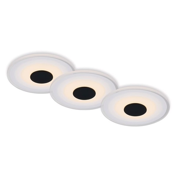 3 X Briloner Led Einbauleuchten Schwarz Rund Ø12Cm IP44 6W 650Lm Warmweiß 3000K-image