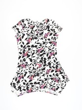 BHS Women's Multicoloured Floral Crew Neck Shirt