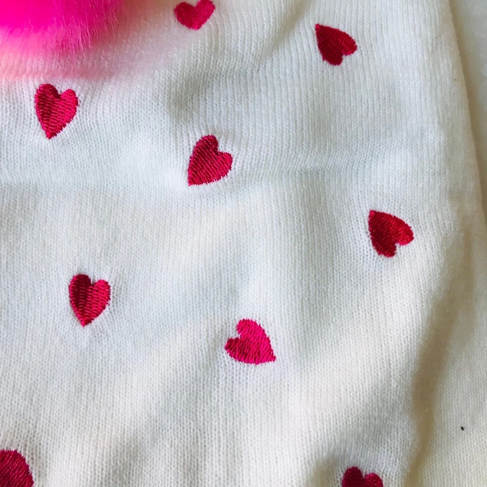 Собака Isaac Mizrahi толстовка с капюшоном с подкладкой одежды белый / розовый сердце размер: S - Изображение 2 из 4