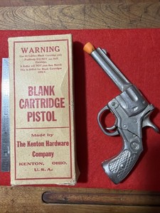 Vintage Kenton Hardware Break Top Cap Blank Pistol Gun And Box Frame Cracked S&W