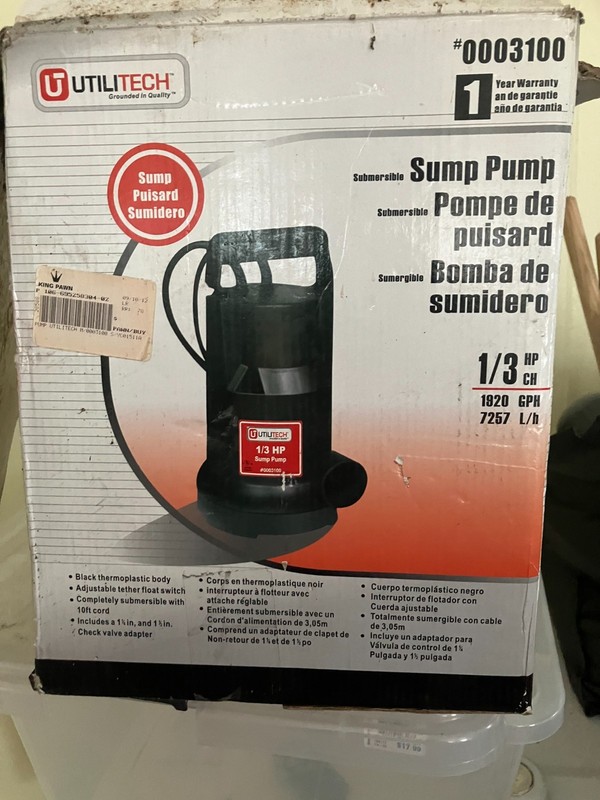 UTLITECH SUMP PUMP