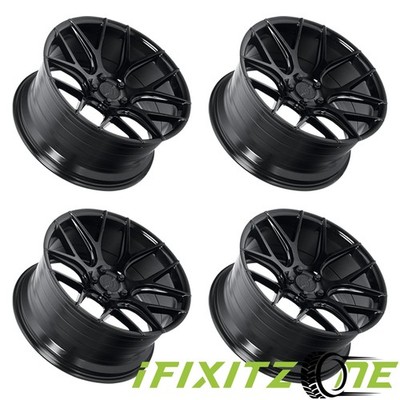Dolce Monza 19X9.5 5X114.3 +40mm Gloss Black Wheel 19'' Inch Rim New [SET OF 4]