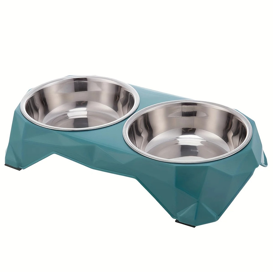 1 Pc Stainless Steel Double Pet Bowl Large Capacity Dog Cat Feeder