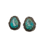 Sterling Silver Turquoise Large Vintage Navajo Earrings