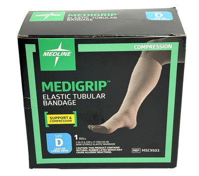 Medline Medigrip Elastic Tubular Bandage Support & Compression Size D Multi Avai