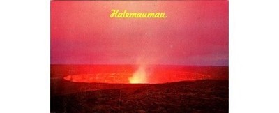 Hawaii Volcanoes Halemaumau Eruption Dexter Hilo c1950s Era Postcard Scene
