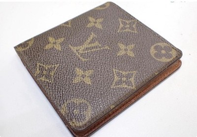Louis Vuitton Monogram Bifold Wallet w/ ID Window Logo Accents Brown Men's