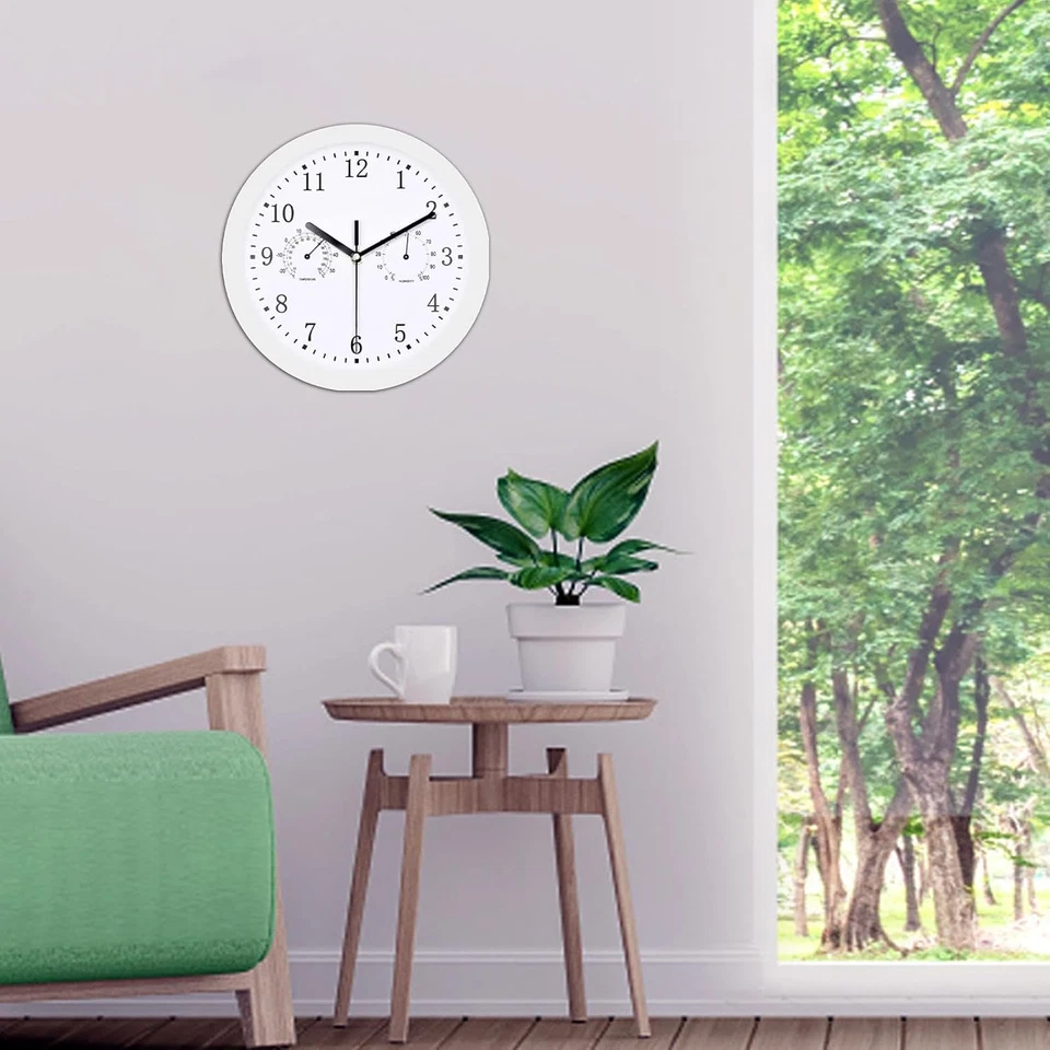 Orologio Da Patio - Orologio Da Parete Da Giardino Da 10 Pollici Con Igrometro | - Immagine 3 di 4