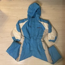 Vintage Etirel Kids One Piece Snowsuit with Hood Blue Size 86 18-24months EUC