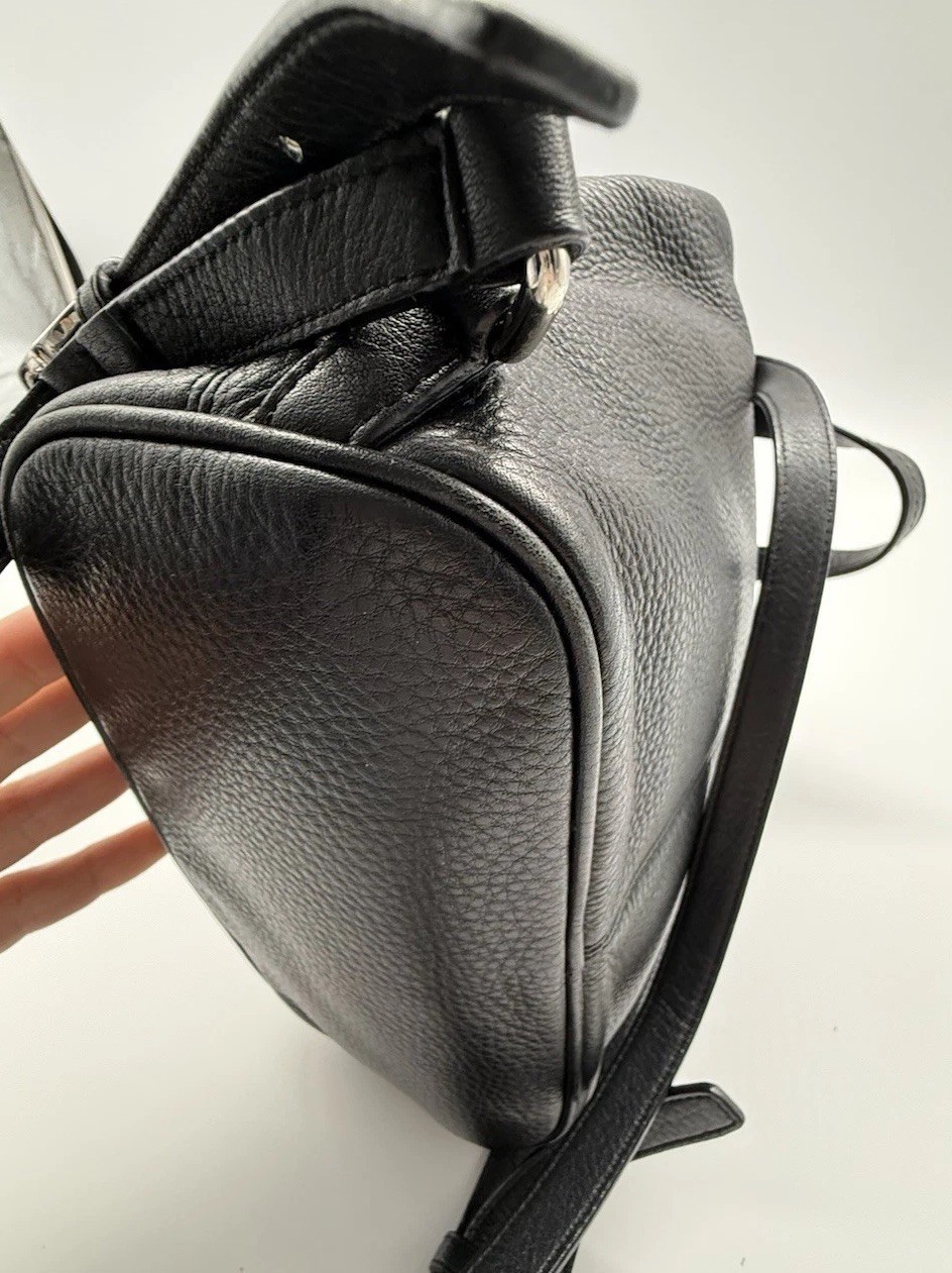 COACH Black PebbledLeather Drawstring ParkTurnloc… - image 13