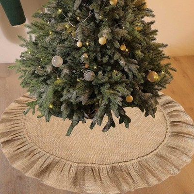 Weihnachtsbaum Rock Dekoration Rustikal Weihnachten Abdeckung für Herbst Familie Party Matte