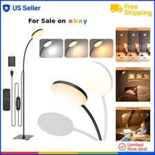 LED Floor Lamp with Remote 2-in-1 Convertible Adjustable Gooseneck USB
