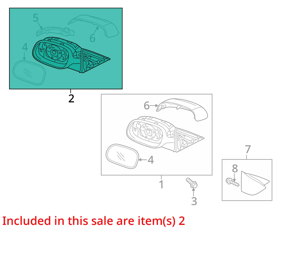 Черное зеркало заднего вида с электроприводом для левой стороны водителя KIA Soul 2014–2019 годов выпуска GEPZL - Изображение 3 из 4