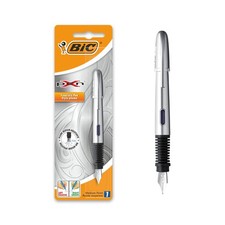 BIC Penna stilografica X-pen Chrome, media, blister da 1 pezzo, argento