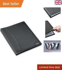 Luxury A4 Soft Touch Display Book - Black Leather with 36 Pockets Ideal for Moms