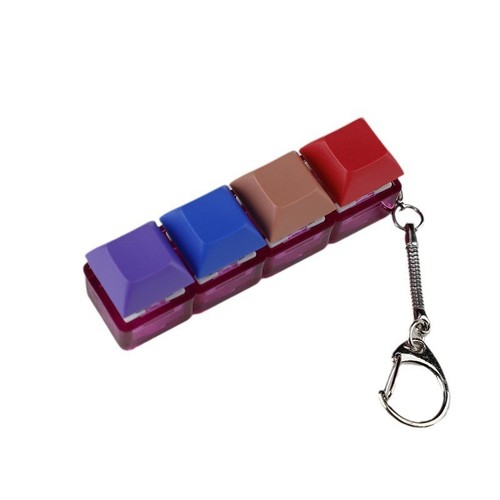 4-Keys Mechanical Keyboard Key Toy Keychain Party Stress Relief DIY Fidget - Afbeelding 3 van 34