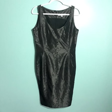 Vintage Pencil Dress size Small 6, Embroidered Shantung Gray Y2K Party Career