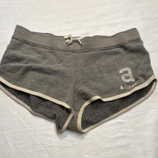 Abercrombie Kids Girls Gray Sweat Shorts L Cotton Blend Drawstring Elastic Waist