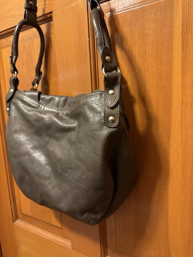 Garnet Hill weiche braune italienische Leder Boho Beuteltasche Tasche Magnetverschluss Foldover - Bild 7 von 10